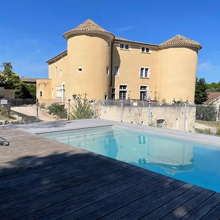 Au Pays De Gide Appart Feutre Dans Un Chateau Lussan  Exterior photo